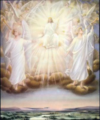 Jesus enthroned and the Angels